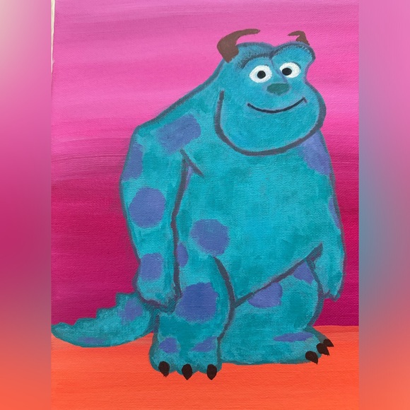 🍓6/$15🍓 11x14” Sully Monsters Inc. Disney/Pixar Handpainted Canvas - Picture 2 of 4